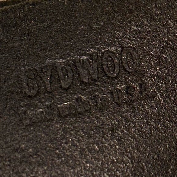 VTG CYDWOQ Distressed Wide Leather Belt w/Floral Boho Buckle #23636-50 36”-37” - Picture 8 of 16